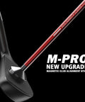 Magnetic Alignment Rods For Golf Swing Training Aid, Visualize Club Face Alignment At Impact attached to iron club, red.