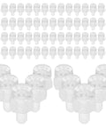 Clear Acrylic Fastener Kit 100 Piece Set Transparent Screws And Nuts For Precise Pro Grade Assembly, Dope Hardware For Furniture, Home Improvement, And Mechanical Projects, Durable Bundle transparent acrylic fasteners arranged in rows