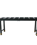 Intsuprmai 9 Roll Adjustable Conveyor Stand Table, Heavy Duty Roller Feed Station with chrome rollers and sturdy legs.