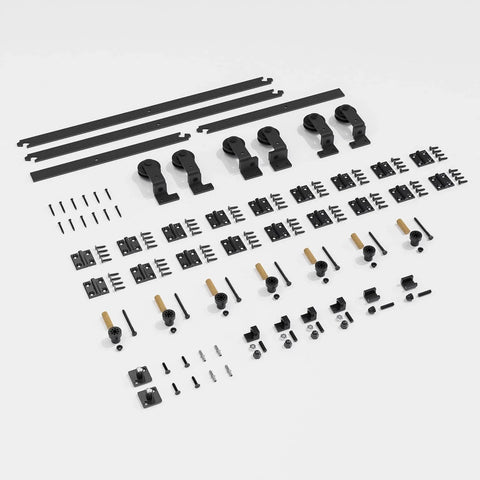 90 Inch Bi Folding Barn Door Hardware Track Kit For Eight Panels Accordion Style Durable Smooth Operation And Easy Install