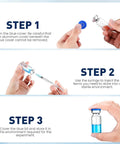 Illustration of how to use 10mL Sterile Glass Vials With Self Healing Injection Ports And Sealing Caps Pack Of 12 Individually Packaged