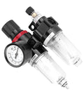 Pro Grade Air Compressor FRL Unit With Drain Valve G1/4 Thread Oil Water Separator for pneumatic tools, front view