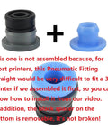 Bowde ECAS04 3D Printer Pneumatic Fitting Straight Quick Connect for PTFE Tubing, shown assembled and disassembled, 5Pcs BCZAMD.