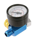 Heavy Duty Airbrush Regulator With Slick Pressure Gauge Auto Paint Spray Gun Control Unit 0 To 160 Psi adjustable pressure gauge close-up