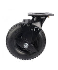 Heavy Duty 8 Inch Pneumatic Rubber Swivel Caster Featuring Rock Solid Side Brake Lock for smooth rolling on service dollies.