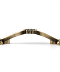 Antique Brass Traditional Cabinet Pulls Six Pack With Three Inch Hole Centers Classic Ornate Cast Handles shown in front view