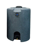 Front view of 55 Gallon Stackable Emergency Water Storage Tank For Long Term Home Preparedness Food Grade BPA Free Water Container Great For Camping Off Grid Living Disaster Prep Space Saving Design.