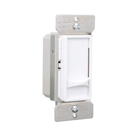 No Sweat Full Slide Dimmer Switch 120V Universal for LED CFL Incandescent Halogen Fixtures no neutral wire needed side view