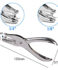 Dual Size Metal Hole Puncher For Office And Crafts Two Punch Heads One Quarter Inch One Eighth Inch Compact Desktop Design
