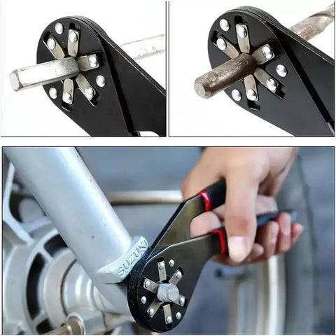 6 In One Multifunctional Adjustable Universal Wrench With Chrome Clamp Heavy Duty Mechanical Workshop Tool gripping bolts
