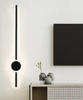 JGSYD Led Dimmable Wall Lamp with Remote Control Wall Lights 2700K-6500K Indoor Long Strip Wall Sconce Aluminum Acrylic Modern Strips Lights Hallway Stair Bar Living Room Bedroom,Black Square-80Cm, minimalist design on a white wall.