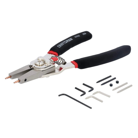 Retaining Ring Pliers With Color Coded Interchangeable Tips And Hex Key In Handy Pouch Built Tough Cushion Grips For Comfortable Use