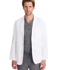 Short White Lab Coat With Five Pockets Soft Two Way Stretch Fabric All Day Comfort For Nurses Clinicians And Medical Pros Large Size