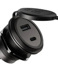 Heavy Duty Dual Port 12V Car Charger With Rugged Aluminum Housing Waterproof Splash Lid 48W Quick Charge detail of USB ports