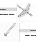Heavy Duty Drywall Toggle Bolt Kit with Wing Nuts, Stainless Steel Anchors, showing stainless steel material and durability.