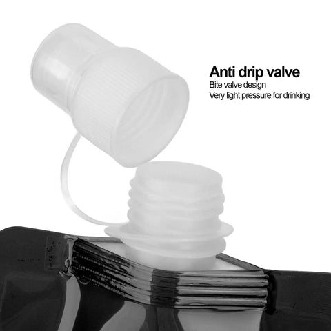 Anti-drip valve on collapsible 700ml PE soft flask for outdoor travel camping hiking eco friendly hydration on the go bottle