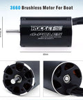 Beefy Torque 3660 Brushless RC Boat Motor, 2150 KV, 4 Pole, 5mm Shaft, Water Cooling Jacket, For 650-800mm Boats, side view
