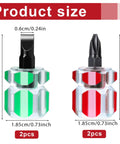Product size of Sturdy Stubby Screwdriver Set for Sewing Machines 4 Piece Mini Short Screwdrivers with dimensions