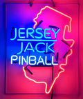 Neon Sign With Real Handmade Tubes For Home Bar Pub And Man Cave Decor, Pinball Theme Neon Light, New Jersey outline, bright glow