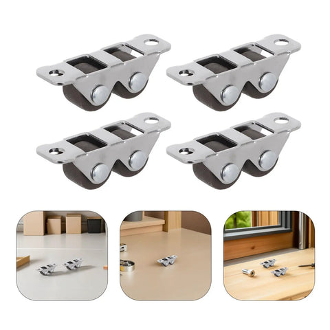 Rock Solid Mini Fixed Caster Wheels Set Of Four With Double Row Carbon Steel Build For Precision Tables and Mobile Workstations.