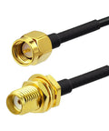 SMA Male To SMA Female Bulkhead Mount RG174 Antenna Extension Cable 3m 10 Feet 2 Pack Built Tough For In Vehicle 4G LTE Router Gateway Modem Mobile Cellular Receiver