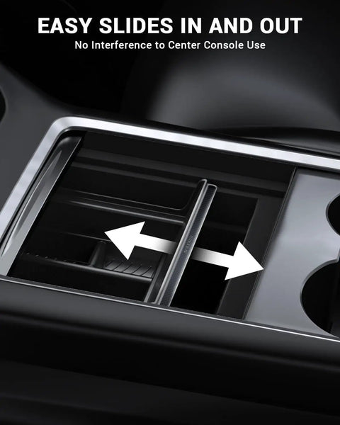 Tesla Model Y 2021-2024 And Model 3 2021-2023 Center Console Organizer Kit 3Pc Carbon Fiber Edition adjustable tray