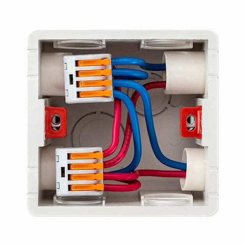 141 Piece Lever Wire Connectors Kit For Solid, Stranded And Flexible Wires 28 12 AWG Orange in electrical junction box