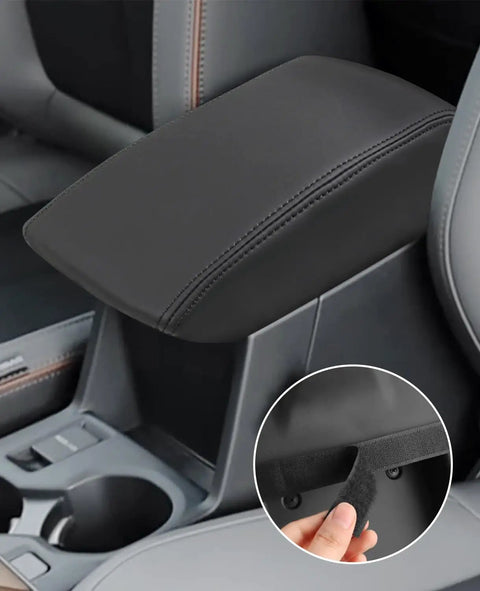 Center Console Cover For Subaru Forester 2025 2026 Leather Armrest Cover With Black Stitches Fits Premium Sport Limited Touring Interior Accessories Armrest Box Lid Protector