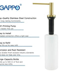 Champagne Gold Stainless Steel Soap Dispenser With Built In Bottle Countertop Pump For Kitchen Or Bathroom All In One