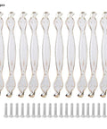 10 Pack Ivory White Cabinet Pulls Three Point Eight Inch Vintage Aluminum Alloy Drawer Handles For Kitchen Cabinets