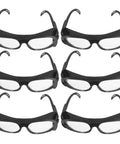 Badcas Steampunk Welding Goggles with Flip up Lenses for Spark and Debris Defense 6 Pack Bundle, black transparent frame glasses.