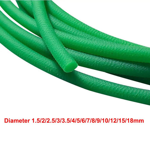 Green Orange Polyurethane Conveyor Belts Round PU Drive Belts 1 Meter Length Meltable Cord Dia 1.5mm Through 18mm
