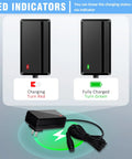 24V Electric Scooter Charger with LED indicators showing red and green for charging status, AC charger with cord for MX350 E100 E125.