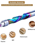 Premium DLC Coated Carbide Router Bit Pair For Smooth Flush Trimming And T Slot Milling with rainbow colored spiral cutter.