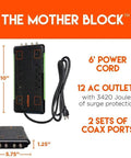 12 Outlet Surge Protector Power Strip With 3420 Joules Of Surge Protection, 2 Coax Ports, and Wall Mount Slots display