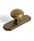 Retro Antique Brass Zinc Alloy Cabinet Knob With Backplate Single Hole Center 6 Pack Includes Mounting Screws Distressed Metal Hardware