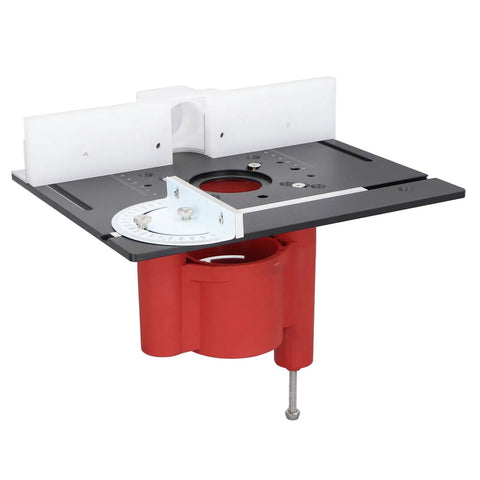 Precision Adjustable Router Lift Base Kit For Smooth Woodworking Projects Heavy Duty Aluminum And Stainless Steel Build Rock Solid Stability No Sweat Assembly Workshop Favorite, top view of the router lift table.