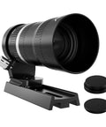 APO Telephoto Astro Lens 105mm F2.8 for Full Frame and Sony E Mount, shown with lens cap and mount, ideal for stargazing