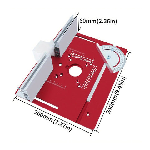 Precision Router Table Insert Slide Like Butter With Dead On Accurate Metric Measurements And Smooth Sliding Action showing measurements and design.