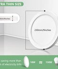Ultra thin size 9-inch Two Pack Motion Sensor LED Ceiling Light With 18W 1600LM, flush mount, energy-saving, indoor use.