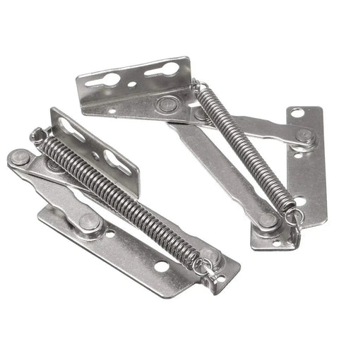 Two Pack 80 Degree Sprung Cabinet Hinges Lift Up Stay Flap Top Support, heavy duty stainless steel, rust resistant