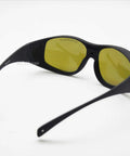 Heavy Duty Ipl Laser Safety Glasses Offering Kickass Eye Protection For Hair Removal Cosmetology Clinics And Photon Beauty Equipment While Keeping Your Peepers Shielded Daily in black with yellow lenses.