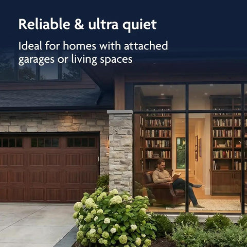 Ultra Quiet Wall Mount Garage Door Opener With Battery Backup And MyQ Smart WiFi Control LED Lighting for attached garages