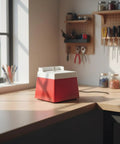 Compact Mini Glass Edge Grinding Machine For Hobby Workspace And Repair Bench on a wooden workbench in a bright room.
