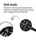 Close-up of Beast Alloy 6061 Mountain Bike Crankset With Hollow Integrated Chainring And Detachable Sprocket, round bolts visible