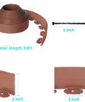 Durable Flexible 4 Inch Landscape Edging Coil Kit With 30 Spikes For Lawn Borders And Flower Beds 33 Feet Brown Plastic Edging