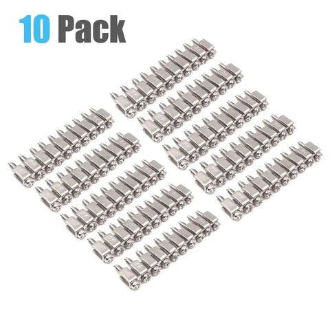 Image of 10 Pack Fixed Bridge Jumpers for DIN Rail Terminal Blocks FBI 10 6 10 Pole Nickel Plated Brass Silver Insertion Pull Bridging
