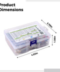 Clear plastic box dimensions for All In One 1818 Piece Electronics Component Kit With Resistors Capacitors Transistors LEDs