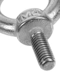 Close-up of a Five Piece M4 304 Stainless Steel Eyebolts With Ring Nuts Threaded Eye Screws For Lifting Equipment surface detail
