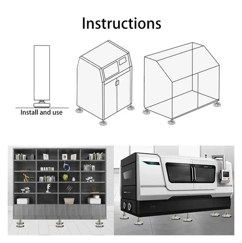 Instructions for using the Badass Adjustable Leveling Feet Kit Featuring 30mm 304 Stainless Steel Mounting Plates.